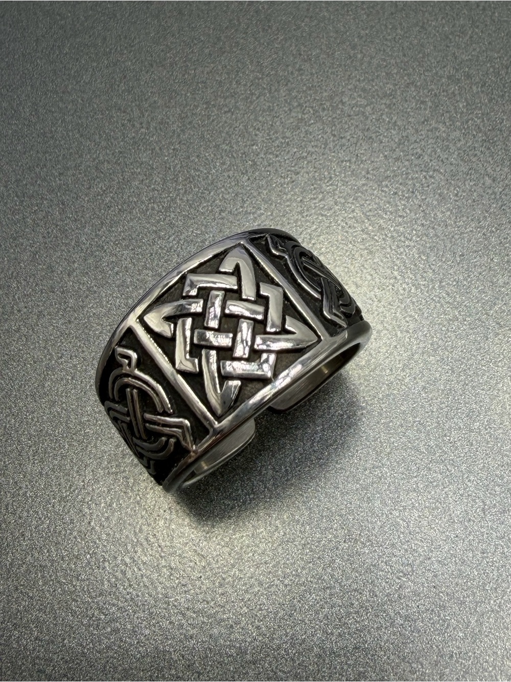 Celtic Knot Sterling-Style Silver Men's Ring size 13